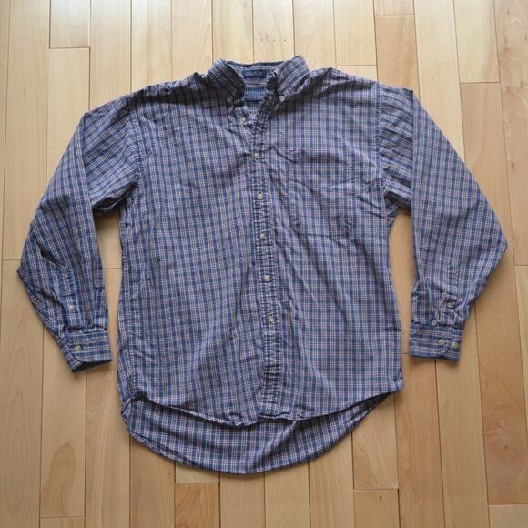 Van Heusen Button Down Shirt Plaid Long Sleeve Size L - Picture 1 of 3